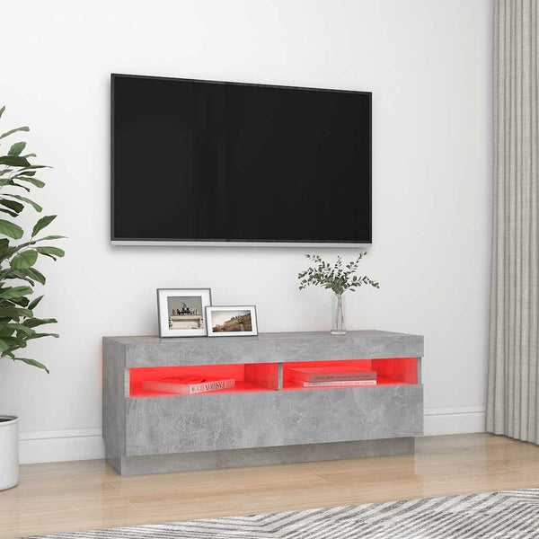 TV-Schrank Betongrau mit LED 100cm