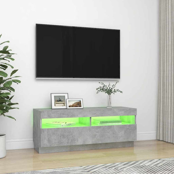 TV-Schrank Betongrau mit LED 100cm