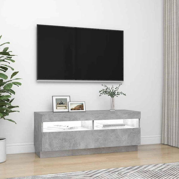 TV-Schrank Betongrau mit LED 100cm