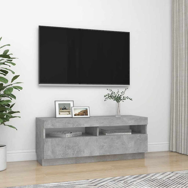 TV-Schrank Betongrau mit LED 100cm