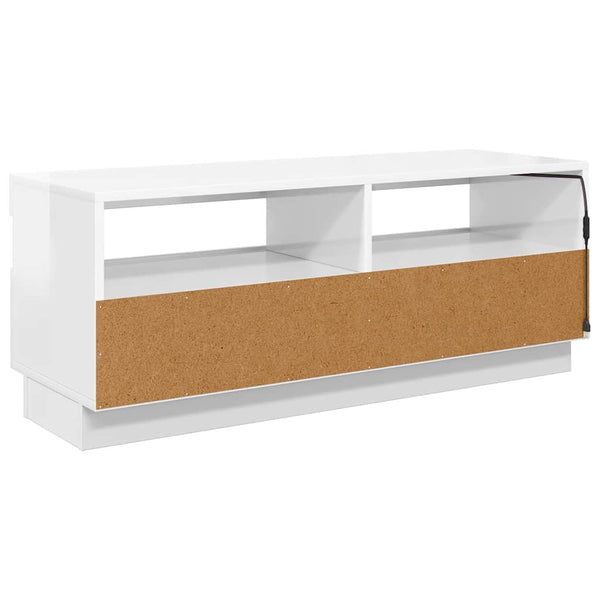 TV-Schrank mit LED Weiß Hochglanz 100cm