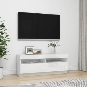 TV-Schrank mit LED Weiß Hochglanz 100cm