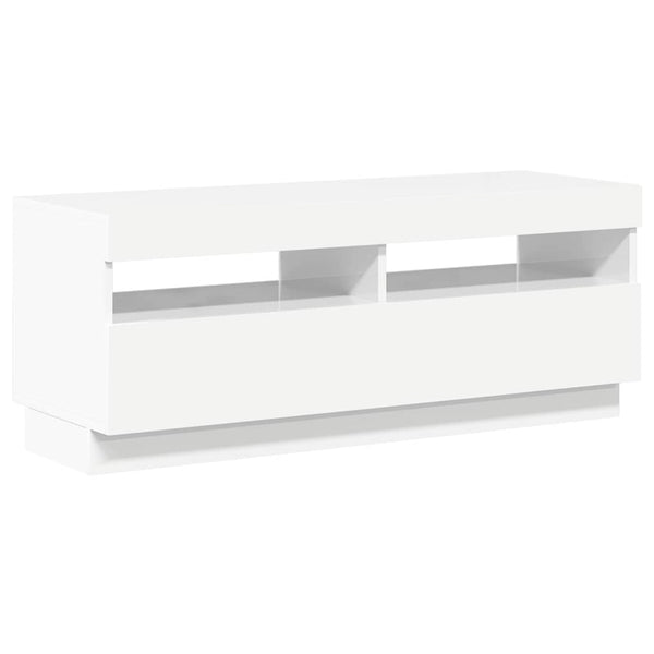 TV-Schrank mit LED Weiß Hochglanz 100cm