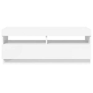 TV-Schrank mit LED Weiß Hochglanz 100cm