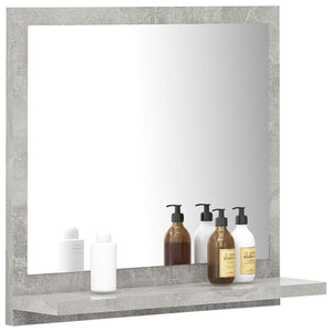 vidaXL Miroir de salle de bain gris béton 40x10,5x37 cm aggloméré