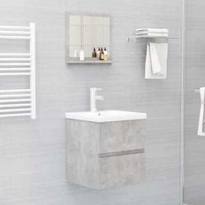 vidaXL Miroir de salle de bain gris béton 40x10,5x37 cm aggloméré