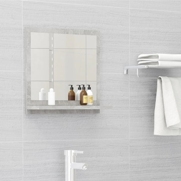 vidaXL Miroir de salle de bain gris béton 40x10,5x37 cm aggloméré