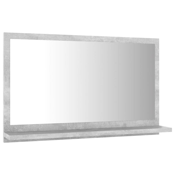Betongrauer Badspiegel mit Ablage, 60 cm
