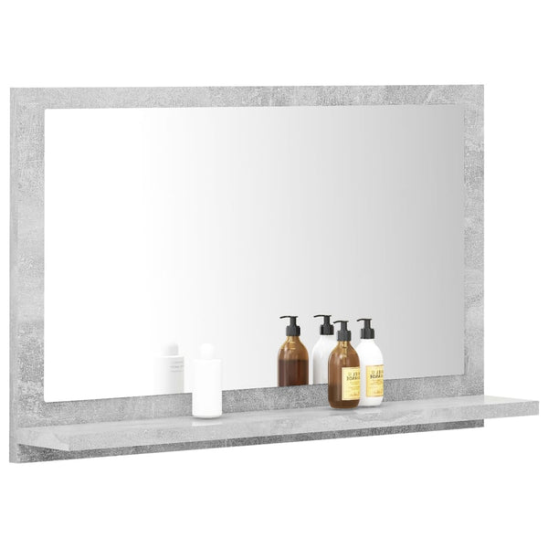 Betongrauer Badspiegel mit Ablage, 60 cm