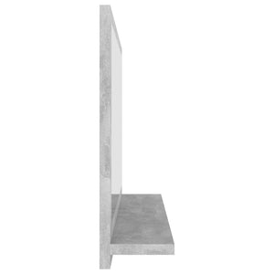 Betongrauer Badspiegel mit Ablage, 60 cm
