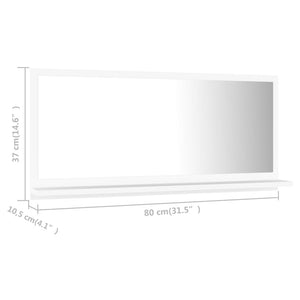 Weißer Badspiegel mit Ablage 80 cm