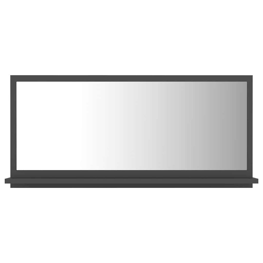 Grauer Badspiegel 80 cm mit Ablage