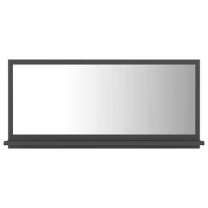 Grauer Badspiegel 80 cm mit Ablage