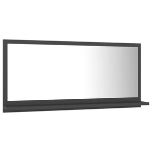 Grauer Badspiegel 80 cm mit Ablage