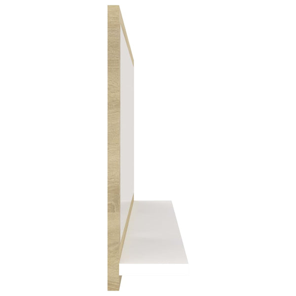 Badspiegel Weiß/Sonoma-Eiche 80cm mit Ablage