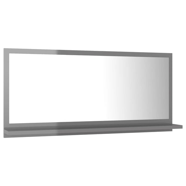 Hochglanz Grau Badspiegel 80x37 cm