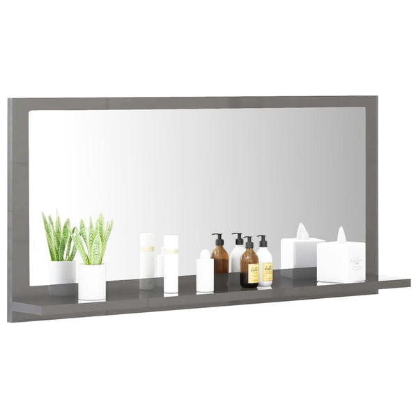 Hochglanz Grau Badspiegel 80x37 cm