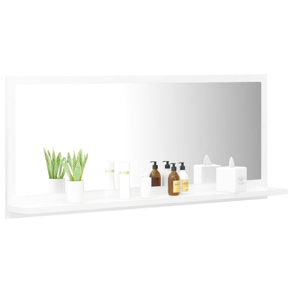 Weißer Badspiegel mit Ablage, 90 cm