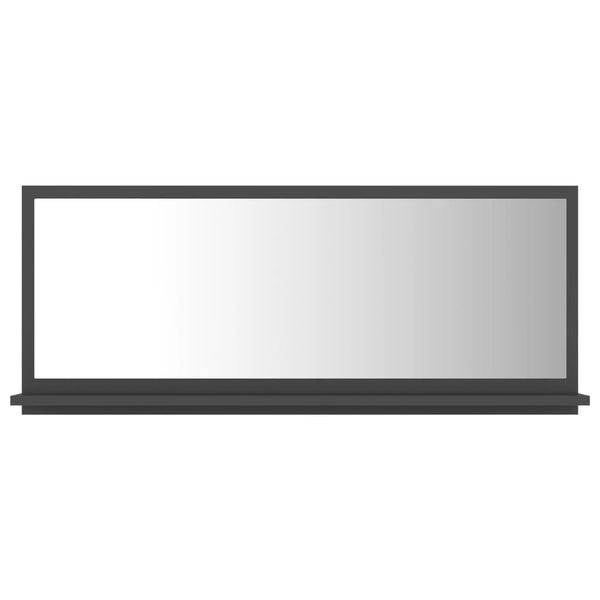 Grauer Badspiegel 90x37 cm mit Ablage