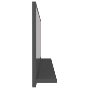 Grauer Badspiegel 90x37 cm mit Ablage