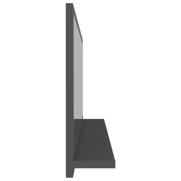 Grauer Badspiegel 90x37 cm mit Ablage