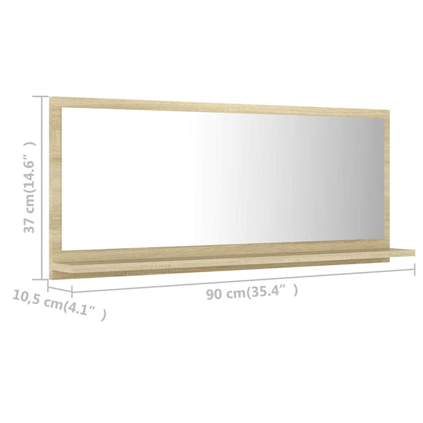 Badspiegel Sonoma-Eiche 90 cm