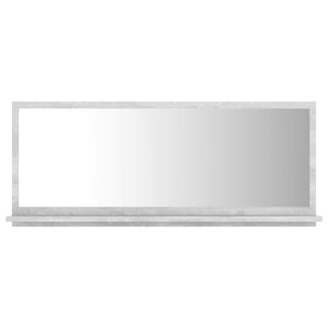 Betongrauer Badspiegel mit Regal 90cm