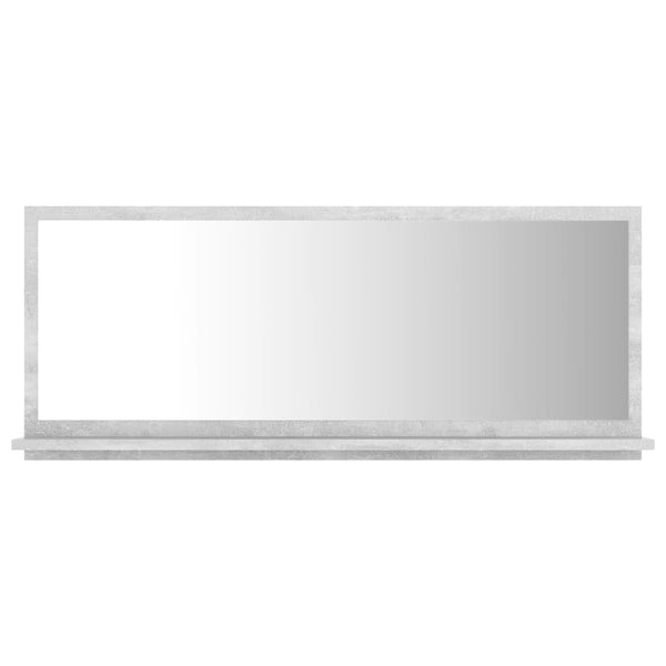 Betongrauer Badspiegel mit Regal 90cm