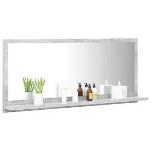 Betongrauer Badspiegel mit Regal 90cm
