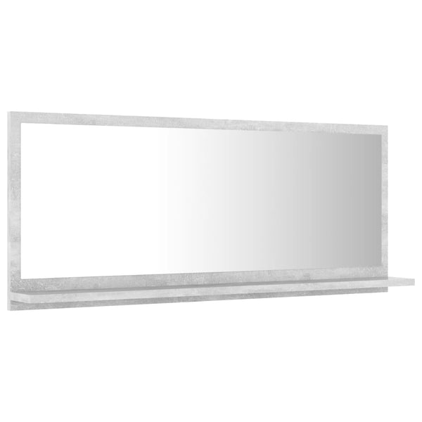 Betongrauer Badspiegel mit Regal 90cm