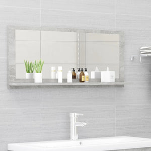 Betongrauer Badspiegel mit Regal 90cm