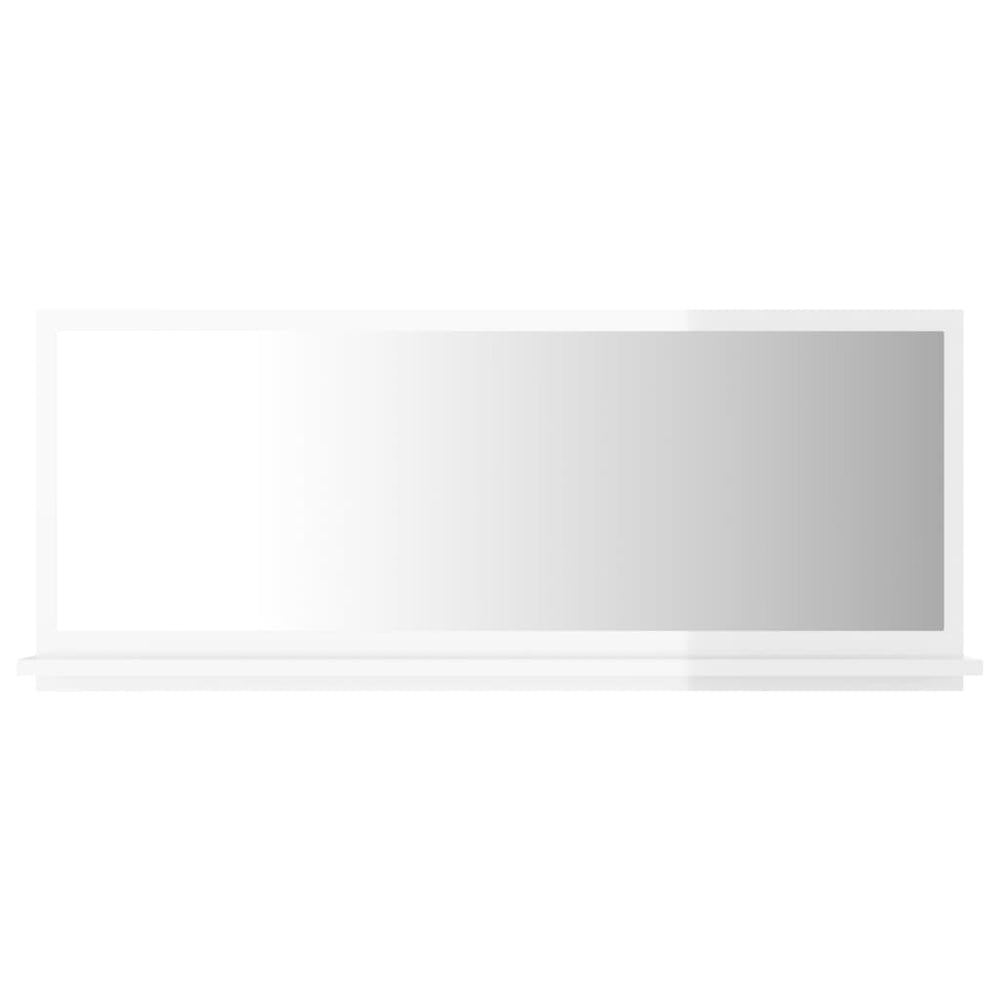 Hochglanz Badspiegel Weiß 90 cm