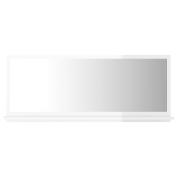 Hochglanz Badspiegel Weiß 90 cm