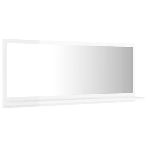 Hochglanz Badspiegel Weiß 90 cm