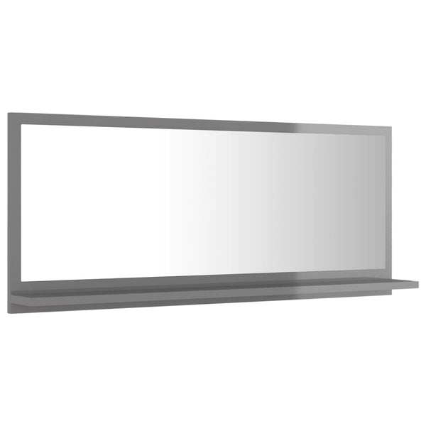 Hochglanz Grau Badspiegel 90x37 cm
