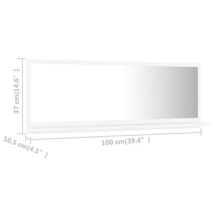 Weißer Badspiegel mit Ablage, 100 cm