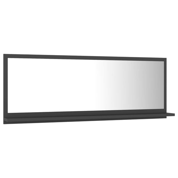 Grauer Badspiegel mit Ablage, 100 cm