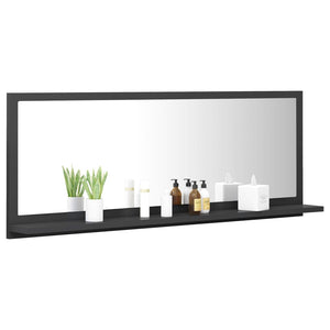 Grauer Badspiegel mit Ablage, 100 cm