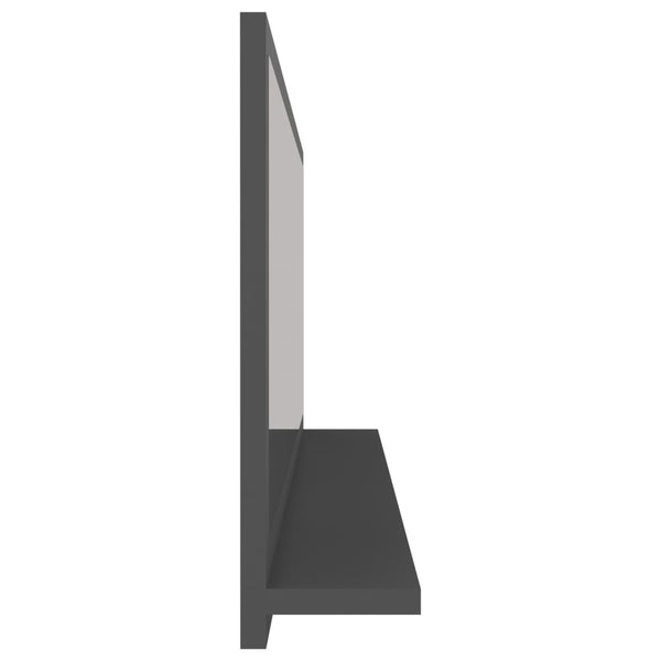 Grauer Badspiegel mit Ablage, 100 cm