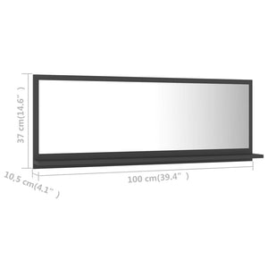 Grauer Badspiegel mit Ablage, 100 cm