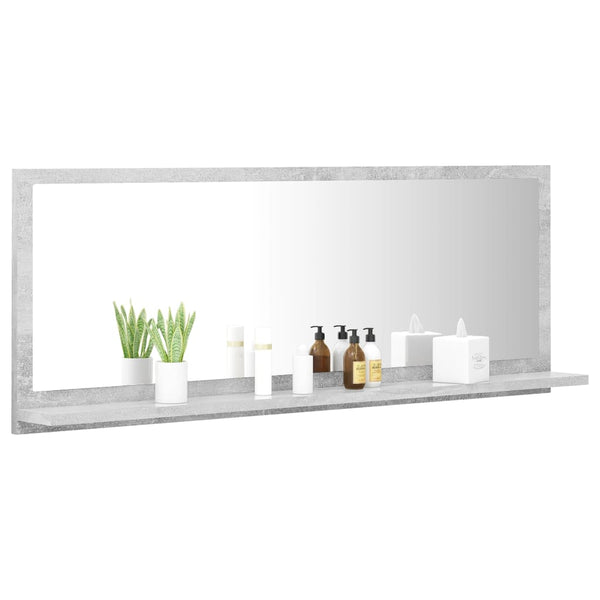 Badspiegel Betongrau 100 cm mit Ablage