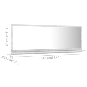 Badspiegel Betongrau 100 cm mit Ablage