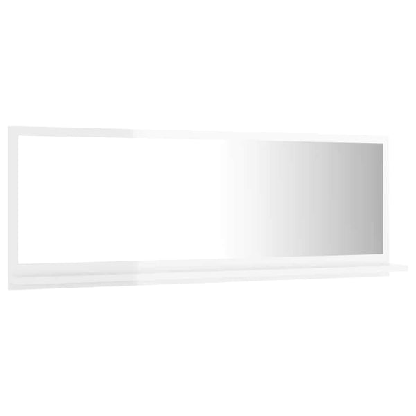 Hochglanz Badspiegel Weiß 100 cm