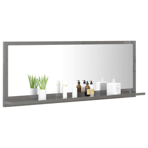 Badspiegel Hochglanz Grau 100 cm