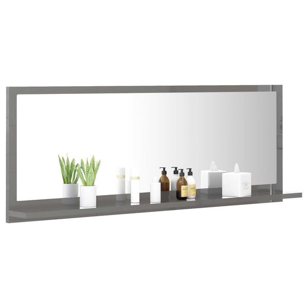 Badspiegel Hochglanz Grau 100 cm