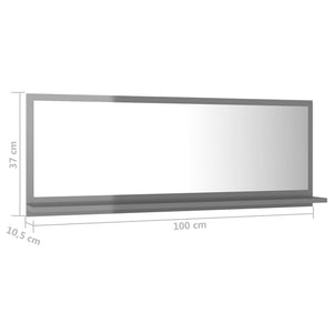 Badspiegel Hochglanz Grau 100 cm