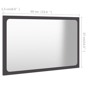 Grauer Badspiegel 60x37 cm