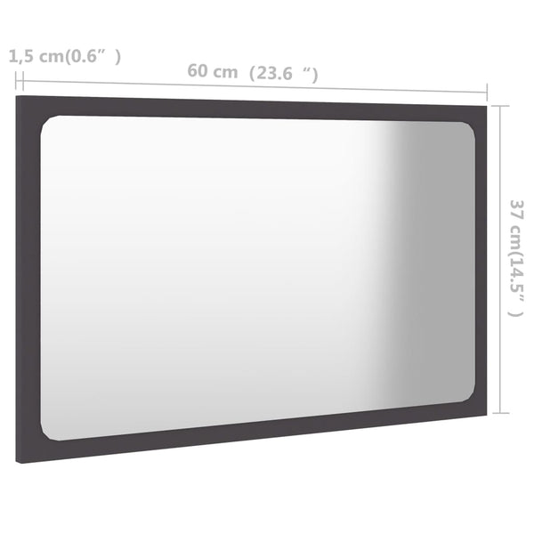 Grauer Badspiegel 60x37 cm