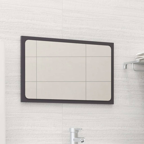 Hochglanz Grau Badspiegel 60x37 cm