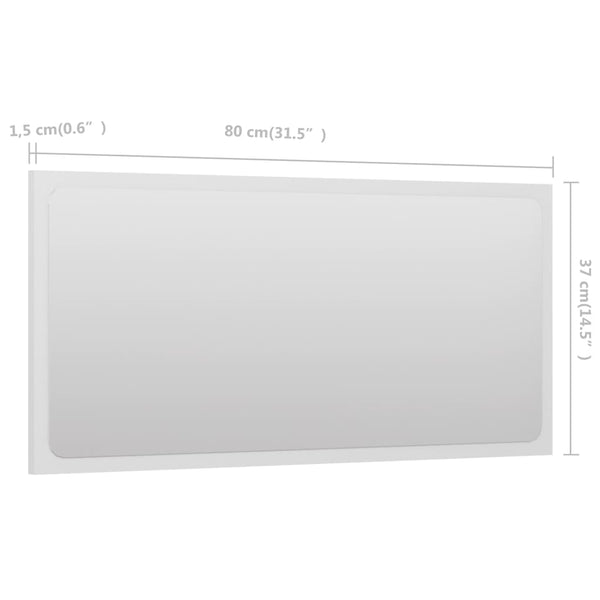 Weißer Badspiegel 80x37 cm